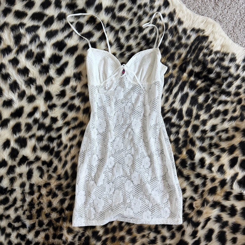 Edikted White Lace Dress